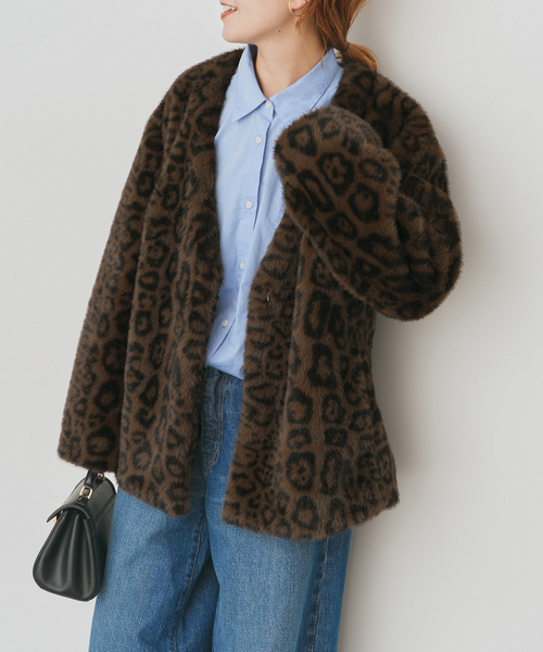 【新品同様】TICCA 2025aw レオパードファーJK spick&span Spick & Span（スピックアンドスパン）の「レオパードファージャケット