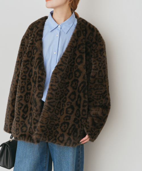 限定価格 スピックアンドスパン ♡ レオパードシャギーバル カラー