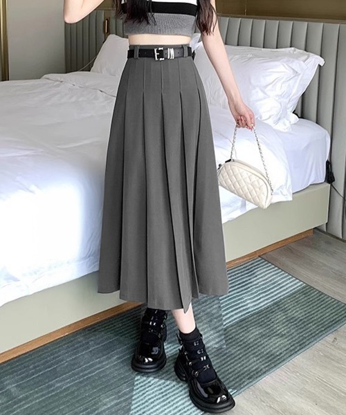 Miniministore(ミニミニストア)の「プリーツスカート ベルト付き 韓国風(スカート・レディース・ブラック/グレー・S/M/L)」の13枚目の写真