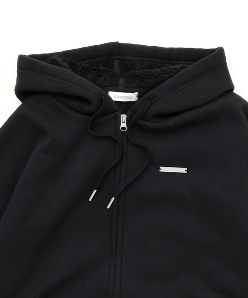 LOVETOXIC（ラブトキシック）の「裏ボアジップパーカ（パーカー・キッズ・ブラック/トップグレー・130cm/L:160cm/S:140cm/M:150cm）」の7枚目の写真