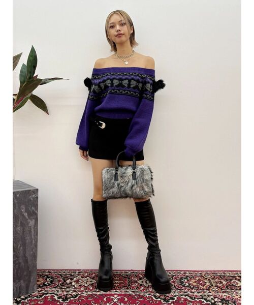 EVRIS(エヴリス)の「ダブルバックルベルトミニスカート(スカート・レディース・キャメル/ブラック・MEDIUM/SMALL)」の8枚目の写真