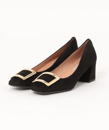 【INTER-CHAUSSURES】スクエアトウメタルバックルパンプス(I1007N)
