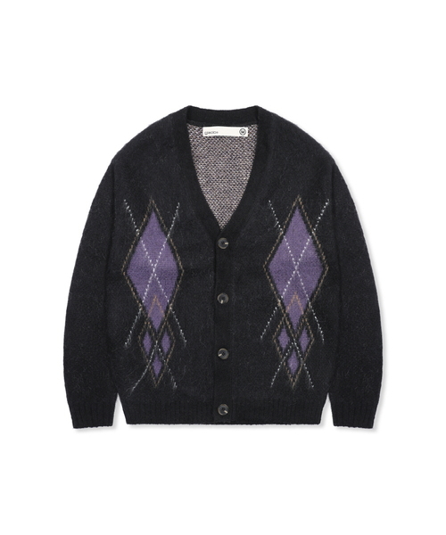 GNT075 Vintage Argyll knit cardigan — кардиган в стиле вингтейдж, чёрный