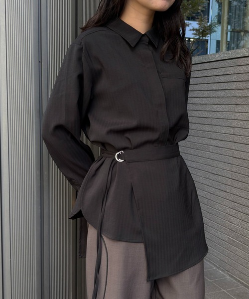 &g'aime（アンジェム）の「【&g'aime】レイヤードシャツ　Layered Shirt（シャツ/ブラウス・レディース・ブラック/ブラウン・FREE）」の3枚目の写真