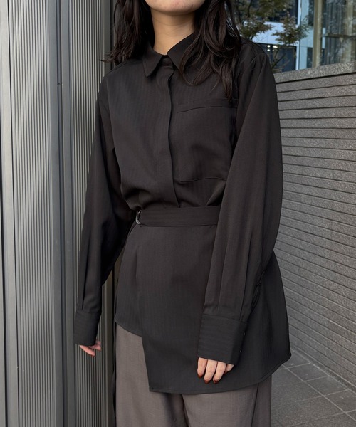 &g'aime（アンジェム）の「【&g'aime】レイヤードシャツ　Layered Shirt（シャツ/ブラウス・レディース・ブラック/ブラウン・FREE）」の5枚目の写真