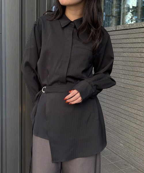 &g'aime（アンジェム）の「【&g'aime】レイヤードシャツ　Layered Shirt（シャツ/ブラウス・レディース・ブラック/ブラウン・FREE）」の6枚目の写真