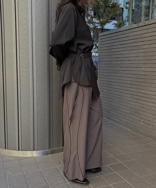 &g'aime（アンジェム）の「【&g'aime】レイヤードシャツ　Layered Shirt（シャツ/ブラウス・レディース・ブラック/ブラウン・FREE）」の13枚目の写真