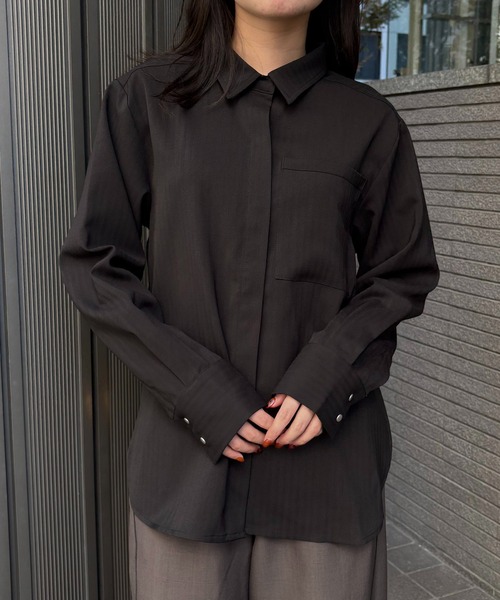 &g'aime（アンジェム）の「【&g'aime】レイヤードシャツ　Layered Shirt（シャツ/ブラウス・レディース・ブラック/ブラウン・FREE）」の15枚目の写真