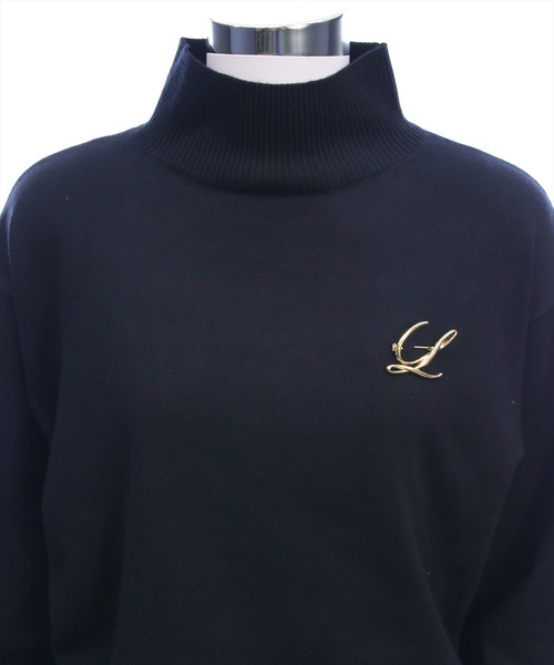 CLEAR BASIC（クリアベーシック）の「ブローチ付きハイネックニットトップス＆チュールキャミセット[大人 フェミニン 上品]≪AW新作≫（ニット/セーター・レディース・ブラック/アイボリー/ブラウン・F）」の12枚目の写真