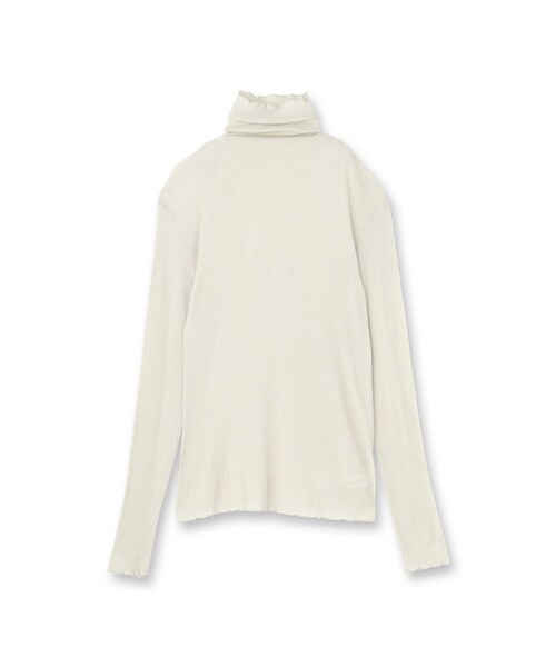 TICCA（ティッカ）の「TICCA（ティッカ）ウールシルクボトルネックプルオーバー／TBEA－293（Tシャツ/カットソー・レディース・ライトグレー/ネイビー・00）」の2枚目の写真