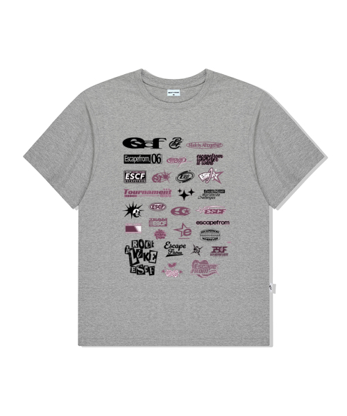 ESCAPEFROM(エスケープフロム)の「ロゴアセンブリプリントオーバーサイズ半袖Tシャツグレー(Tシャツ/カットソー・レディース・その他・SMALL/MEDIUM/LARGE)」の2枚目の写真