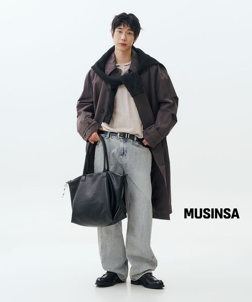 MUSINSA STANDARD（ムシンサスタンダード）の「ワッフルリラックスドクルーネック長袖Tシャツ[ブラック]（Tシャツ/カットソー・メンズ・その他・MEDIUM/LARGE/X-LARGE/XX-LARGE/XXX-LARGE/SMALL）」の7枚目の写真