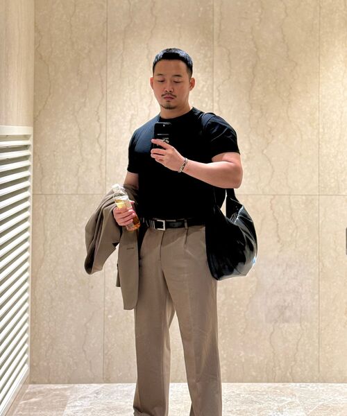 MUSINSA STANDARD(ムシンサスタンダード)の「ワイドヒドゥンバンディングスラックス【ダスティベージュ】(スラックス・メンズ・その他・40/38/42/36/34/28/29/32/30/31/33/26/27)」の14枚目の写真