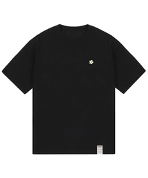 [UNISEX-24]ドローイングフラワー半袖Tシャツ_ブラック