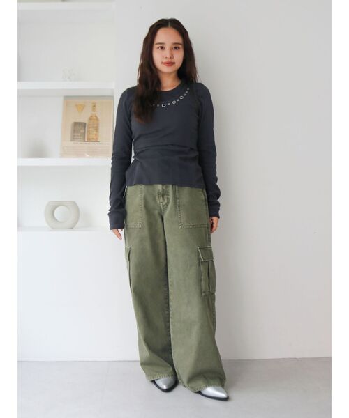 Ungrid(アングリッド)の「ウォッシュデザインカーゴパンツ(その他パンツ・レディース・ブラウン/カーキ・SMALL/MEDIUM)」の7枚目の写真