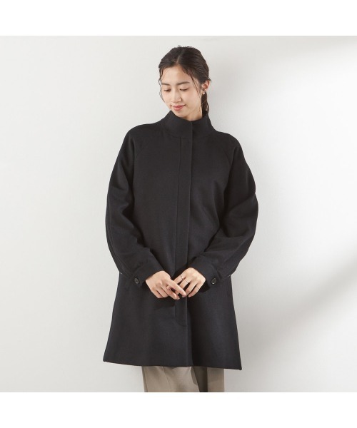 SUIT SELECT(スーツセレクト)の「スタンドカラーテントシルエットコート(チェスターコート・レディース・ブラック・SMALL/MEDIUM/LARGE)」の2枚目の写真