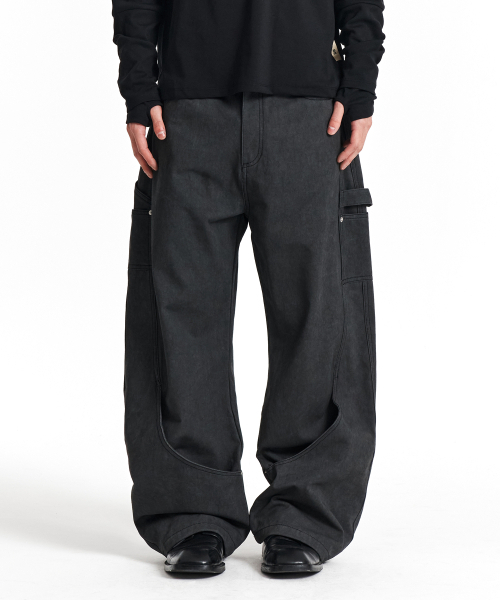 Vintage Zip Cargo Balloon Pants (Washed Khaki)