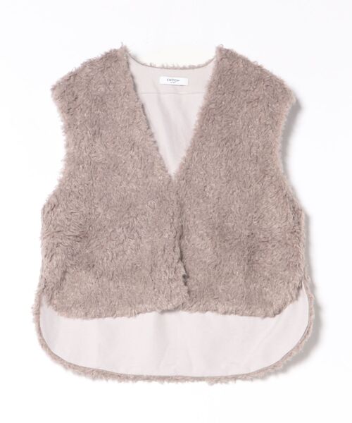 SWITCH BY ARCH(スイッチバイアーチ)の「【SWITCH by ARCH】Poodle Fur Vest プードル ファー ベスト ARM-723(ベスト・レディース・チャコールグレー/グレイッシュベージュ・FREE)」の1枚目の写真