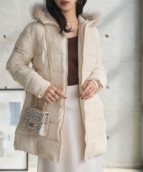 KOBE LETTUCE（コウベレタス）の「深Uネックシンプル長袖ニットトップス（ニット/セーター・レディース・ベージュ/ネイビー/チャコール/ブラウン/ブラック/オフホワイト/ブルー/桜・L/M）」の13枚目の写真