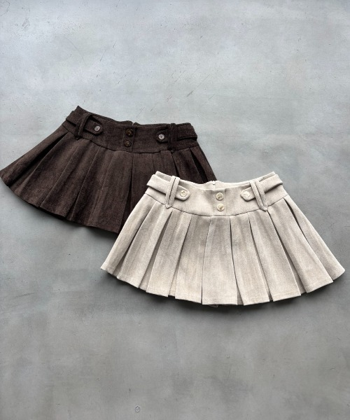 SHAGGIE(シャギー)の「ミニコーデュロイプリーツスカート(スカート・レディース・ホワイト/ブラウン・SMALL/MEDIUM)」の8枚目の写真
