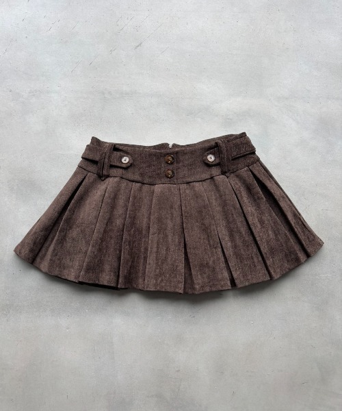SHAGGIE(シャギー)の「ミニコーデュロイプリーツスカート(スカート・レディース・ホワイト/ブラウン・SMALL/MEDIUM)」の9枚目の写真