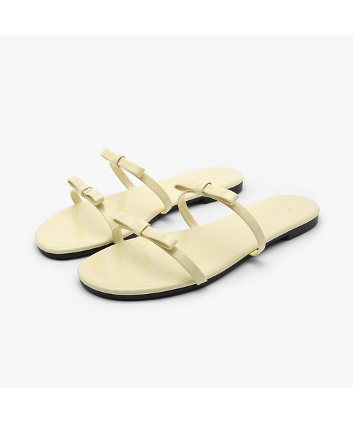 SAPPUN（サプン）の「Terroshoe リボン ストラップ スリッパ (1cm)（サンダル・レディース・ホワイト/ブラック/ベージュ/レッド/シルバー/アイボリー/ライトイエロー/ライトピンク・25cm/25.5cm/22.5cm/23cm/23.5cm/24.5cm/24cm）」の6枚目の写真