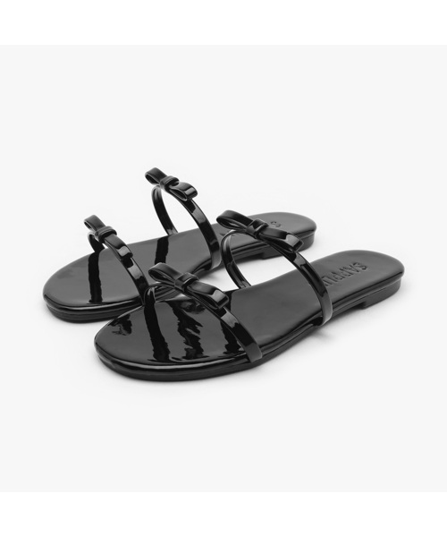 SAPPUN（サプン）の「Terroshoe リボン ストラップ スリッパ (1cm)（サンダル・レディース・ホワイト/ブラック/ベージュ/レッド/シルバー/アイボリー/ライトイエロー/ライトピンク・25cm/25.5cm/22.5cm/23cm/23.5cm/24.5cm/24cm）」の4枚目の写真