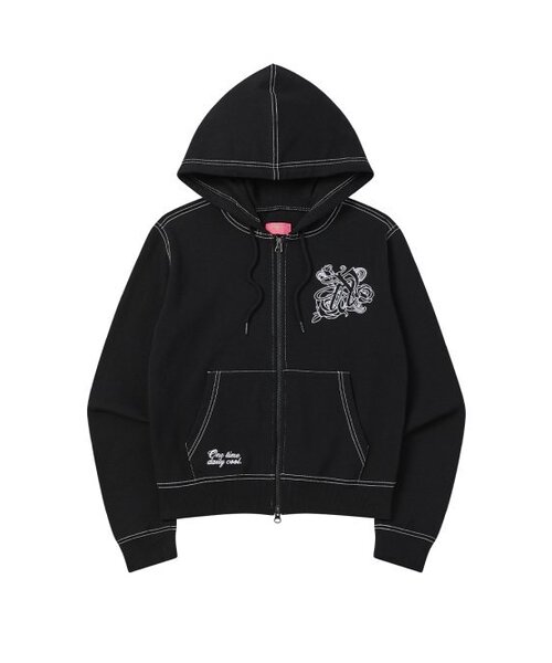 NYXX（エヌワイエックスエックス）の「BURST INTO ROSE HOOD ZIP-UP BLACK（パーカー・レディース・その他・FREE）」の2枚目の写真