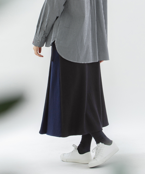 ノップドゥノッド（nop de nod）/ウール圧縮天竺2wayラップスカート ウール圧縮天竺2wayラップスカート（スカート）｜nop de nod
