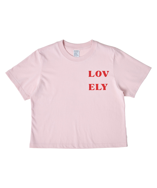 PAPERBOY(ペーパーボーイ)の「クロップラブリーハーフTシャツ-ソフトピンク(Tシャツ/カットソー・レディース・その他・SMALL/MEDIUM)」の3枚目の写真