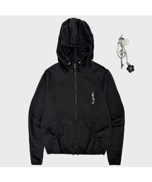 PLASMASPHERE（プラズマスフィア）の「キーホルダーシャーリングレーススエードフードジップアップ_ブラック（その他アウター）」