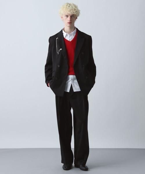 HARE（ハレ）の「【SET UP対応】グランスムースダブルミドルジャケット(HARE)（テーラードジャケット・メンズ・パープル/グレー/ブラック・SMALL/MEDIUM）」の5枚目の写真