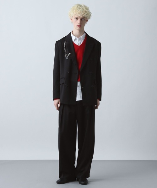 HARE（ハレ）の「【SET UP対応】グランスムースダブルミドルジャケット(HARE)（テーラードジャケット・メンズ・パープル/グレー/ブラック・SMALL/MEDIUM）」の6枚目の写真