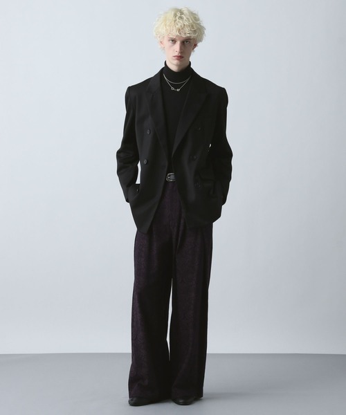 HARE（ハレ）の「【SET UP対応】グランスムースダブルミドルジャケット(HARE)（テーラードジャケット・メンズ・パープル/グレー/ブラック・SMALL/MEDIUM）」の7枚目の写真