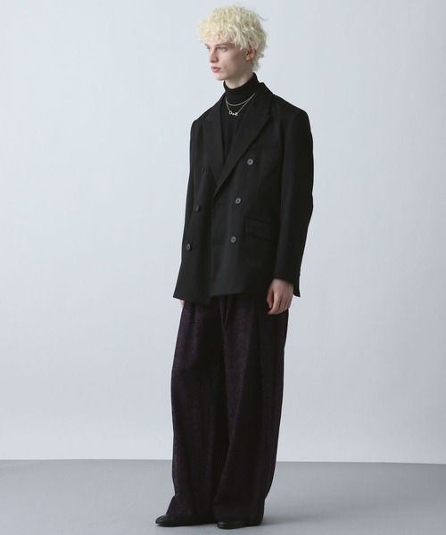 HARE（ハレ）の「【SET UP対応】グランスムースダブルミドルジャケット(HARE)（テーラードジャケット・メンズ・パープル/グレー/ブラック・SMALL/MEDIUM）」の8枚目の写真