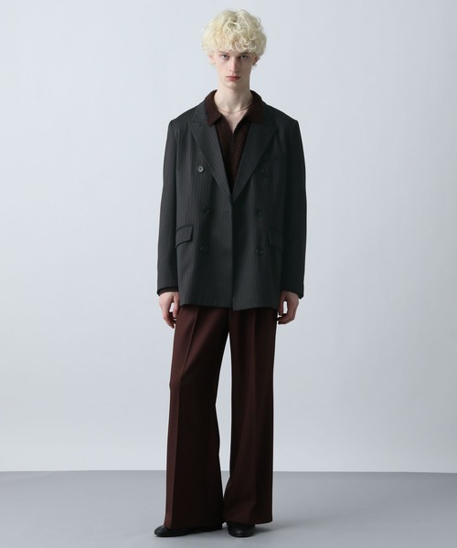 HARE（ハレ）の「【SET UP対応】グランスムースダブルミドルジャケット(HARE)（テーラードジャケット・メンズ・パープル/グレー/ブラック・SMALL/MEDIUM）」の9枚目の写真