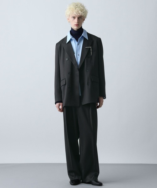 HARE（ハレ）の「【SET UP対応】グランスムースダブルミドルジャケット(HARE)（テーラードジャケット・メンズ・パープル/グレー/ブラック・SMALL/MEDIUM）」の10枚目の写真