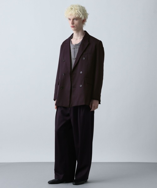 HARE（ハレ）の「【SET UP対応】グランスムースダブルミドルジャケット(HARE)（テーラードジャケット・メンズ・パープル/グレー/ブラック・SMALL/MEDIUM）」の13枚目の写真