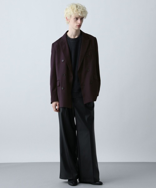 HARE（ハレ）の「【SET UP対応】グランスムースダブルミドルジャケット(HARE)（テーラードジャケット・メンズ・パープル/グレー/ブラック・SMALL/MEDIUM）」の14枚目の写真