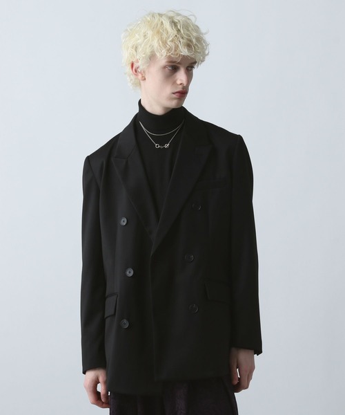 HARE（ハレ）の「【SET UP対応】グランスムースダブルミドルジャケット(HARE)（テーラードジャケット・メンズ・パープル/グレー/ブラック・SMALL/MEDIUM）」の16枚目の写真