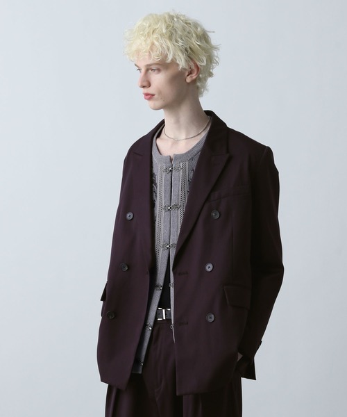 HARE（ハレ）の「【SET UP対応】グランスムースダブルミドルジャケット(HARE)（テーラードジャケット・メンズ・パープル/グレー/ブラック・SMALL/MEDIUM）」の21枚目の写真