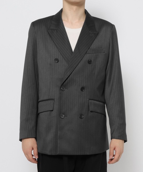 HARE（ハレ）の「【SET UP対応】グランスムースダブルミドルジャケット(HARE)（テーラードジャケット・メンズ・パープル/グレー/ブラック・SMALL/MEDIUM）」の22枚目の写真