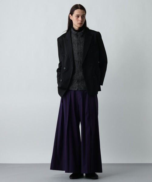 HARE（ハレ）の「【SET UP対応】グランスムースダブルミドルジャケット(HARE)（テーラードジャケット・メンズ・パープル/グレー/ブラック・SMALL/MEDIUM）」の4枚目の写真