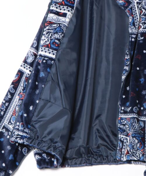 ScoLar（スカラー）の「153734：ランダムバンダナ柄 双面フランネルブルゾン（ブルゾン・レディース・ブラック/ネイビー・M）」の18枚目の写真