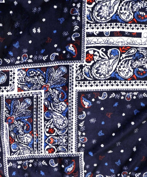 ScoLar（スカラー）の「153734：ランダムバンダナ柄 双面フランネルブルゾン（ブルゾン・レディース・ブラック/ネイビー・M）」の12枚目の写真