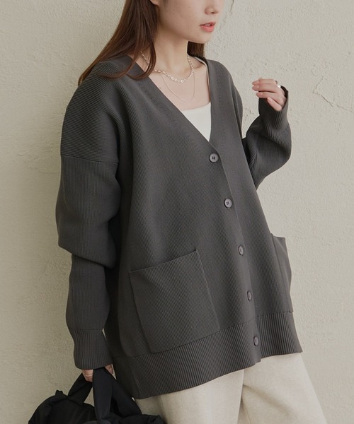 PUAL CE CIN(ピュアルセシン)の「【WEB限定】スポンディッシュカーディガン(カーディガン/ボレロ・レディース・ネイビー/オフホワイト/グレー・FREE)」の2枚目の写真