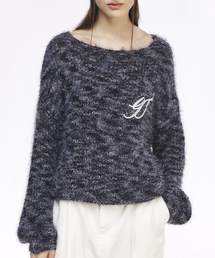 LOGO Patch Knit Tee Black