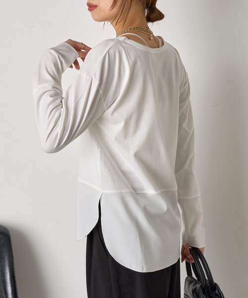 Jena espace merveilleux(ジェナ エスパスメルヴェイユ)の「【重ね着で活躍】裾切替カットソー(Tシャツ/カットソー・レディース・ブラック/グレー/オフホワイト・FREE)」の12枚目の写真