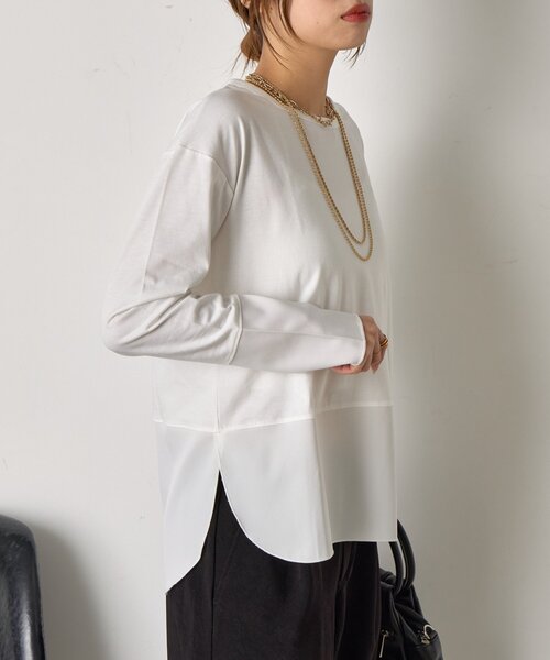 Jena espace merveilleux(ジェナ エスパスメルヴェイユ)の「【重ね着で活躍】裾切替カットソー(Tシャツ/カットソー・レディース・ブラック/グレー/オフホワイト・FREE)」の14枚目の写真