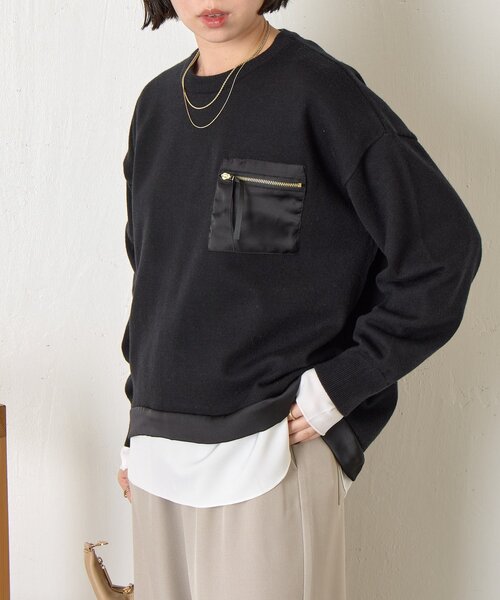 Jena espace merveilleux(ジェナ エスパスメルヴェイユ)の「【重ね着で活躍】裾切替カットソー(Tシャツ/カットソー・レディース・ブラック/グレー/オフホワイト・FREE)」の15枚目の写真